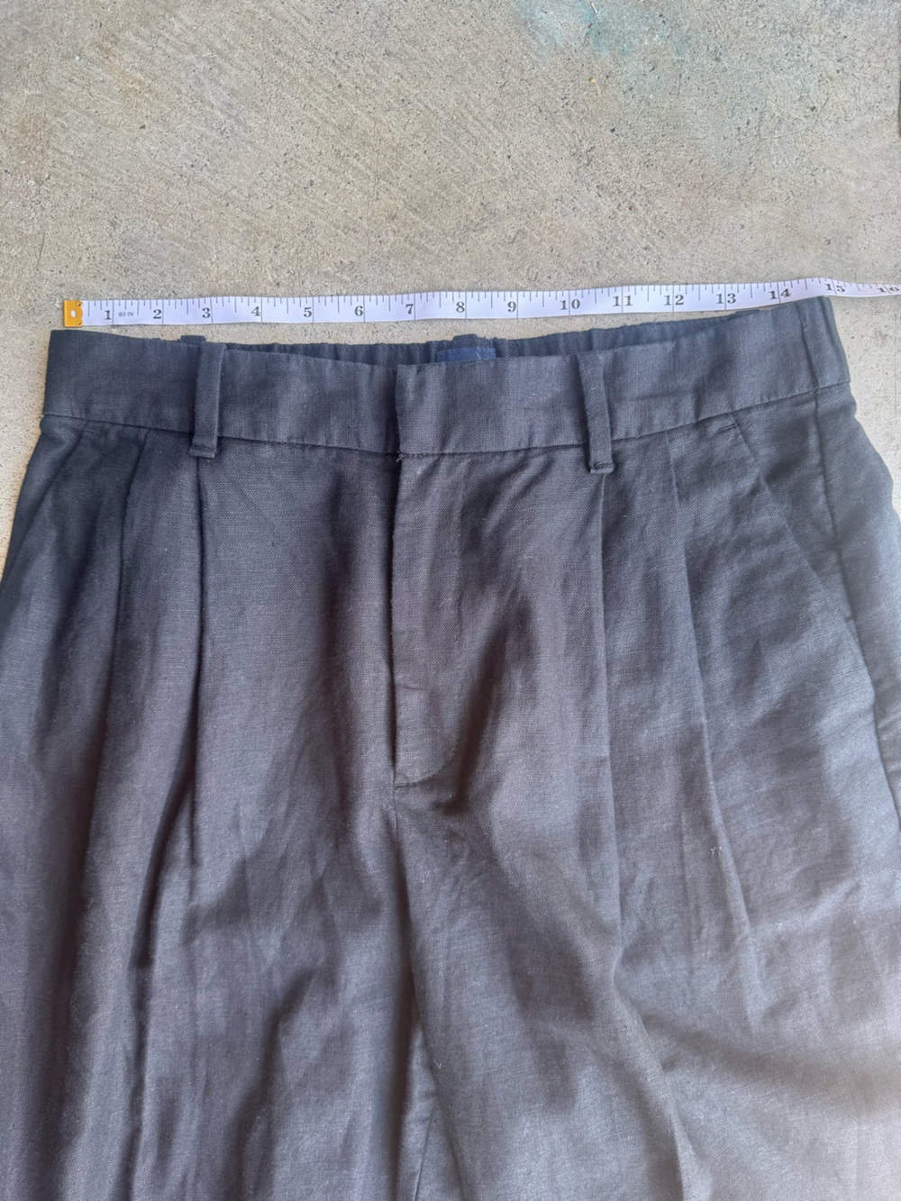 GAP 365 High-Rise Linen-Blend Black Wide-Leg Tailored Trousers 8 30” Inseam - Picture 10 of 16